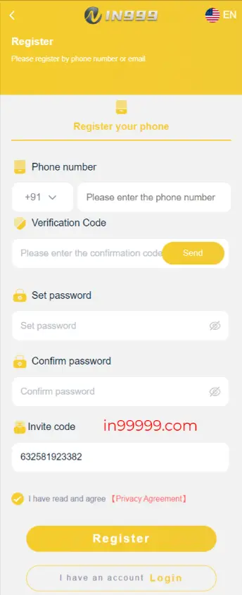 in999 game app registration